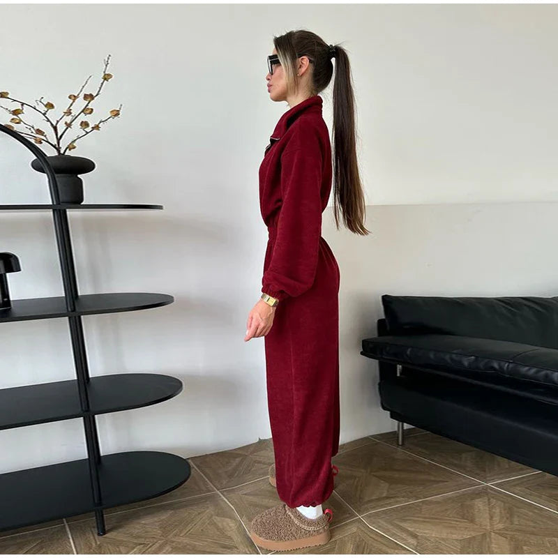 Winter Jumpsuit with Front Zipper - Frances