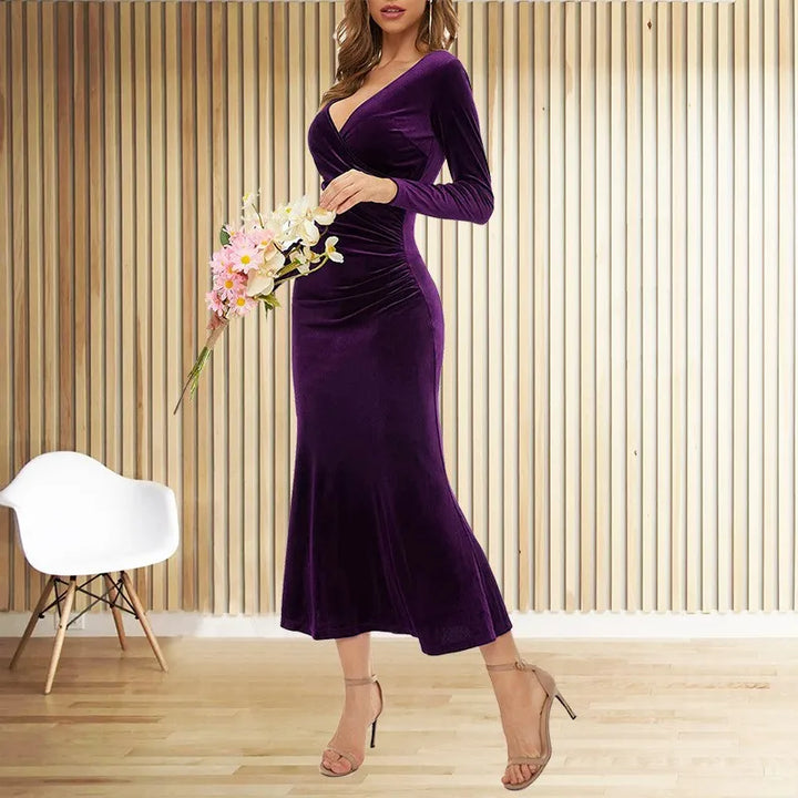 Velvet maxi dress - Nehora