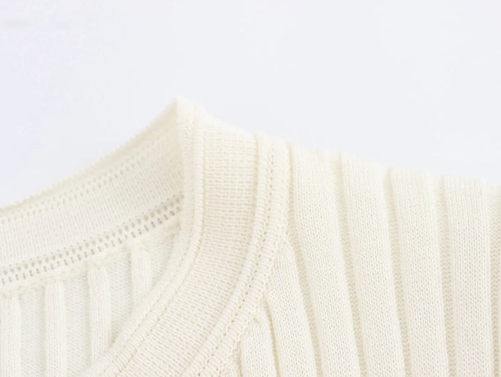 Midi Knitted Dress with French Vintage Design - Mimi