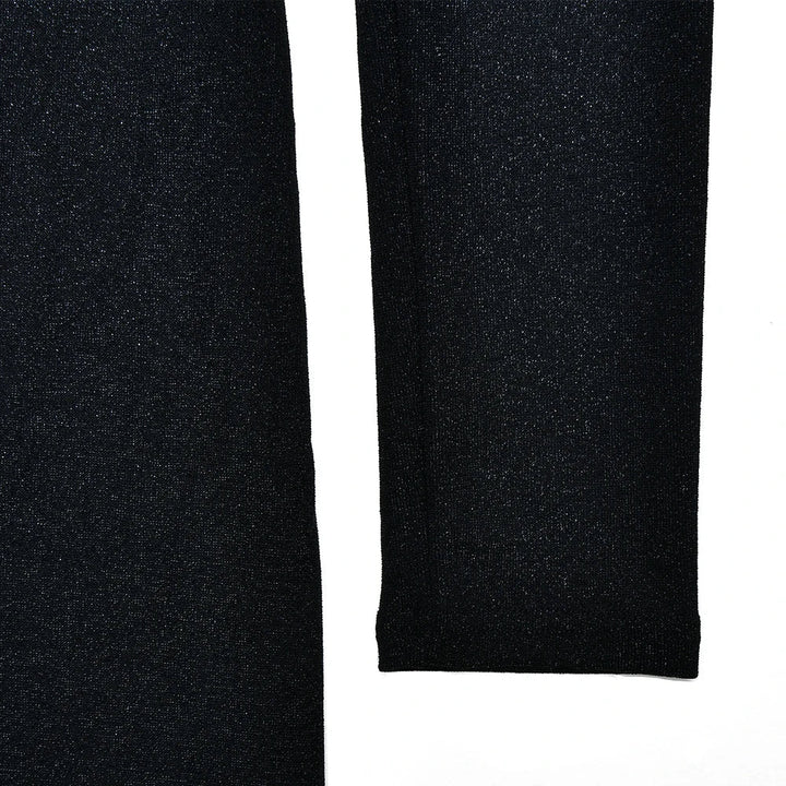 Glitter Maxi Dress with Turtleneck Collar and Cutout Embellishment - Elliana