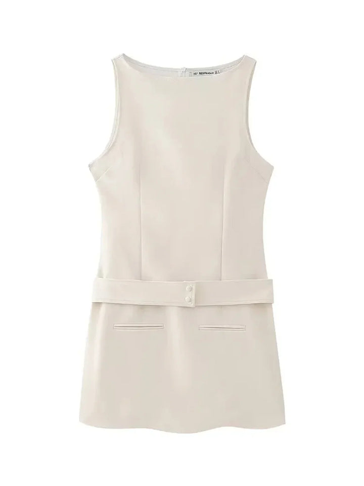 Fitted Mini Dress with Matching Belt - Serena