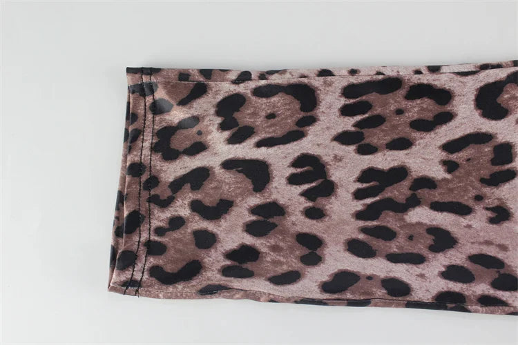 Fitted Leopard Print Jumpsuit with Mesh Side Waist Design - Alexis