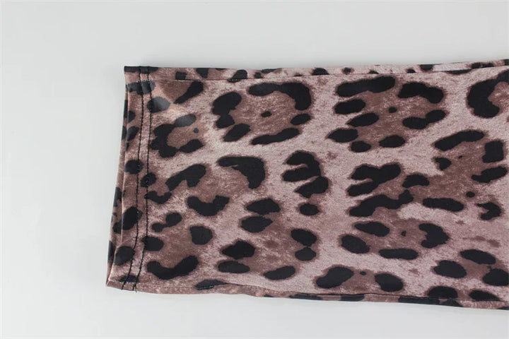 Fitted Leopard Print Jumpsuit with Mesh Side Waist Design - Alexis