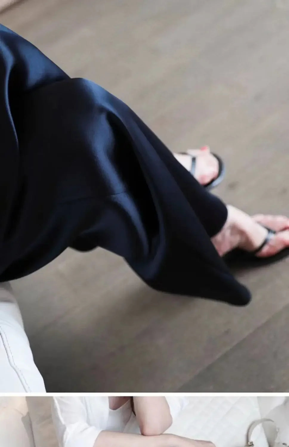 Loose fit satin pants
