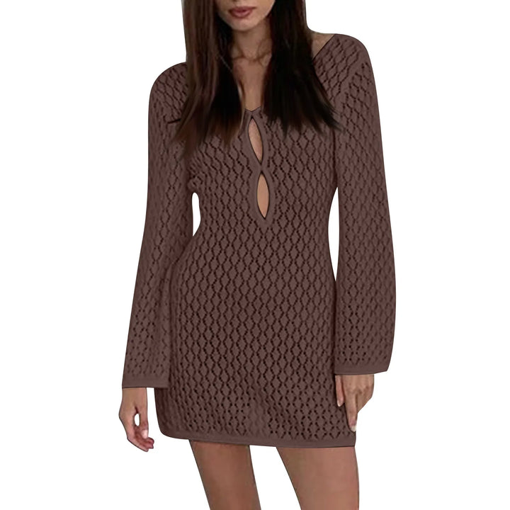 Knitted Mini Beach Dress with Open Back - Keira