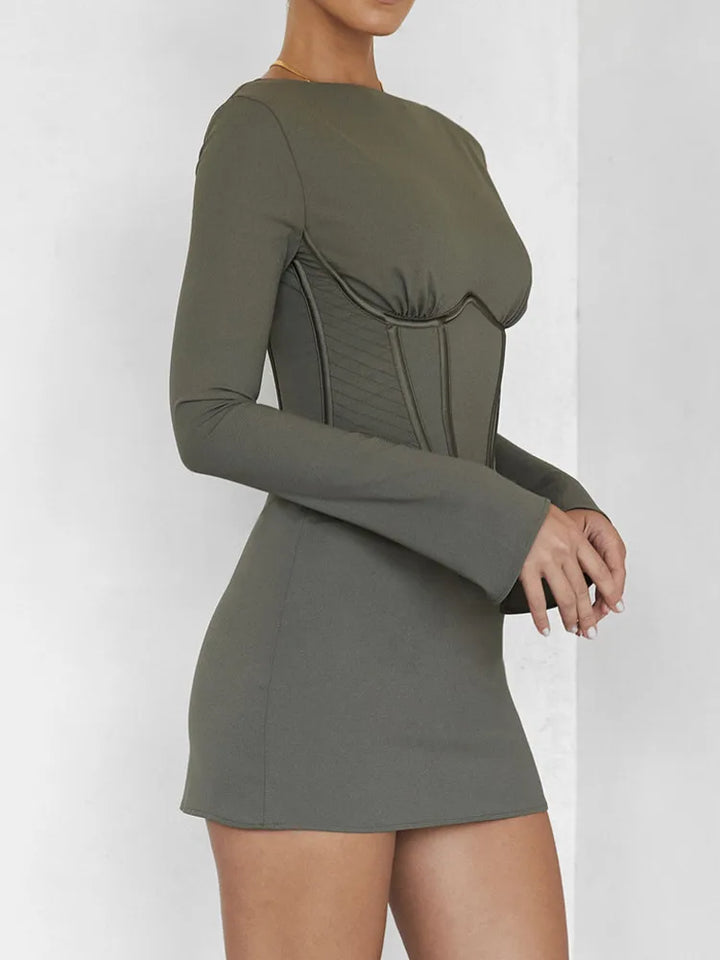 Fitted mini dress with corset design - MAZE