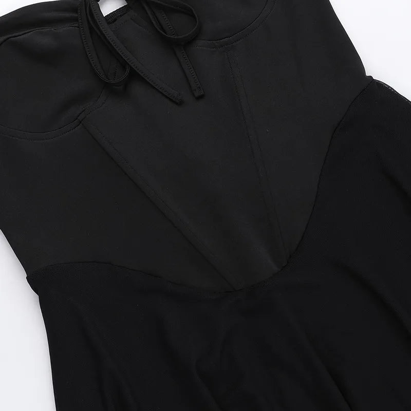 Strapless Mini Dress with Chest Tie Detail - Ainara