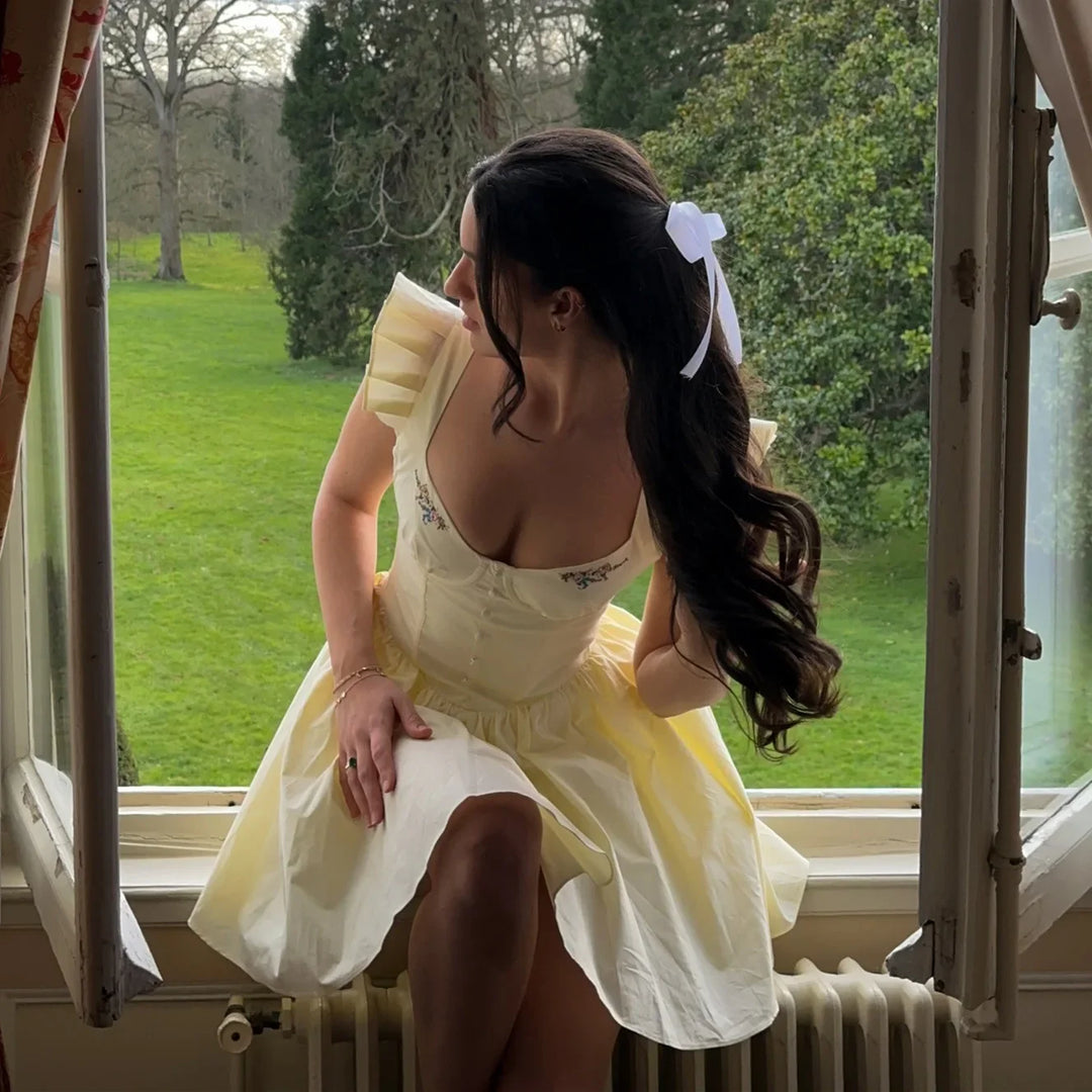 A-line mini dress with vintage design - Amalia