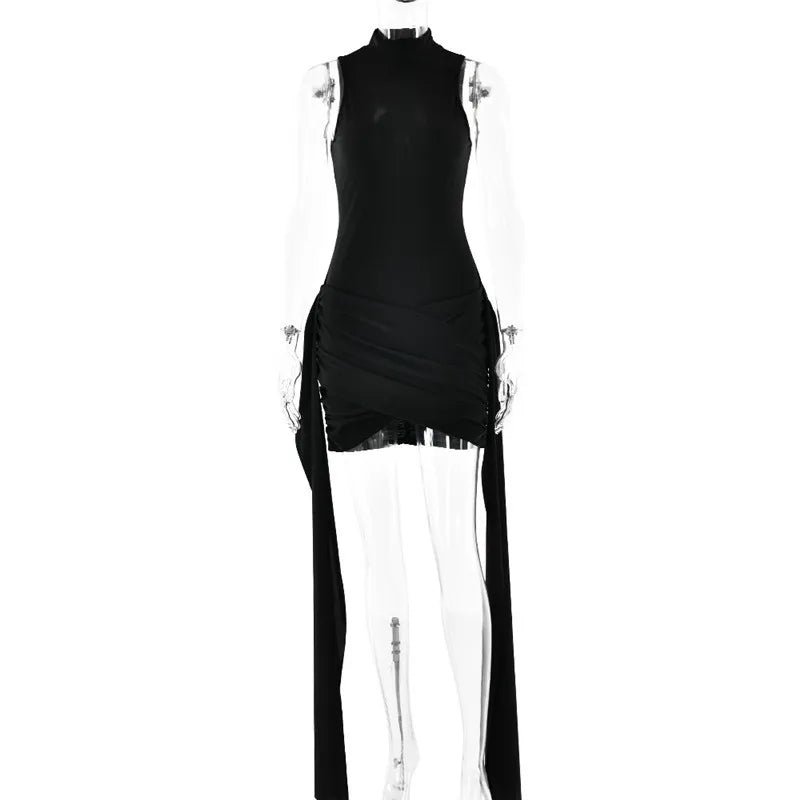 Mini Dress with Ruching and Ruffle Details - ANNA