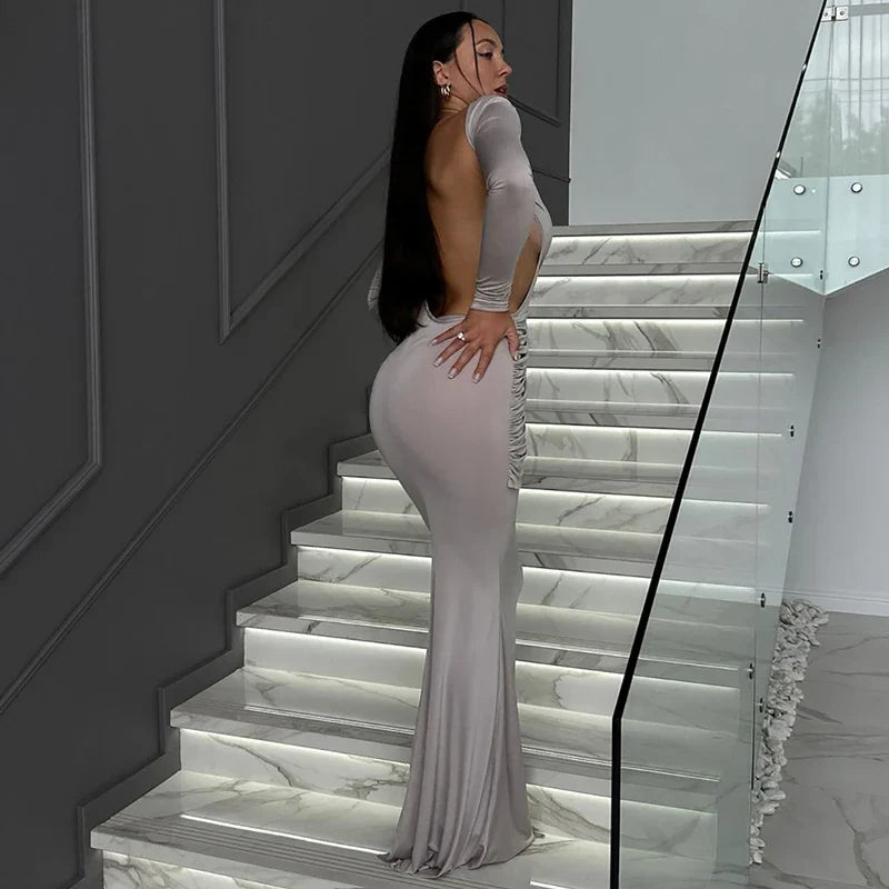 Maxi dress with open back design - Caitlin