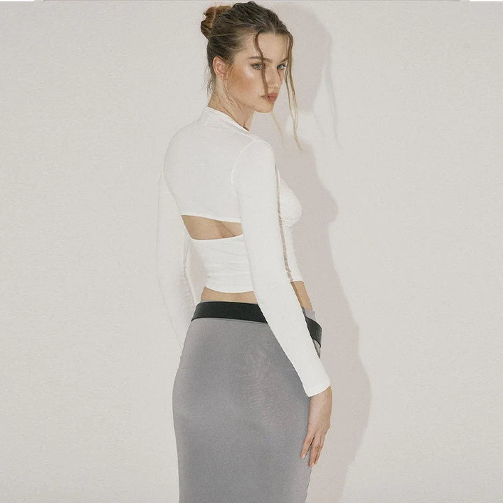 Elegant Shirt with Back Cutout - Mirli