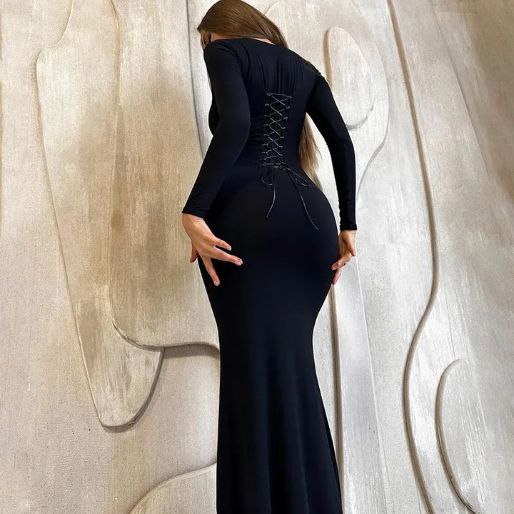 Shaping Maxi Dress with Back Tie for Waist Fit - Madeleine