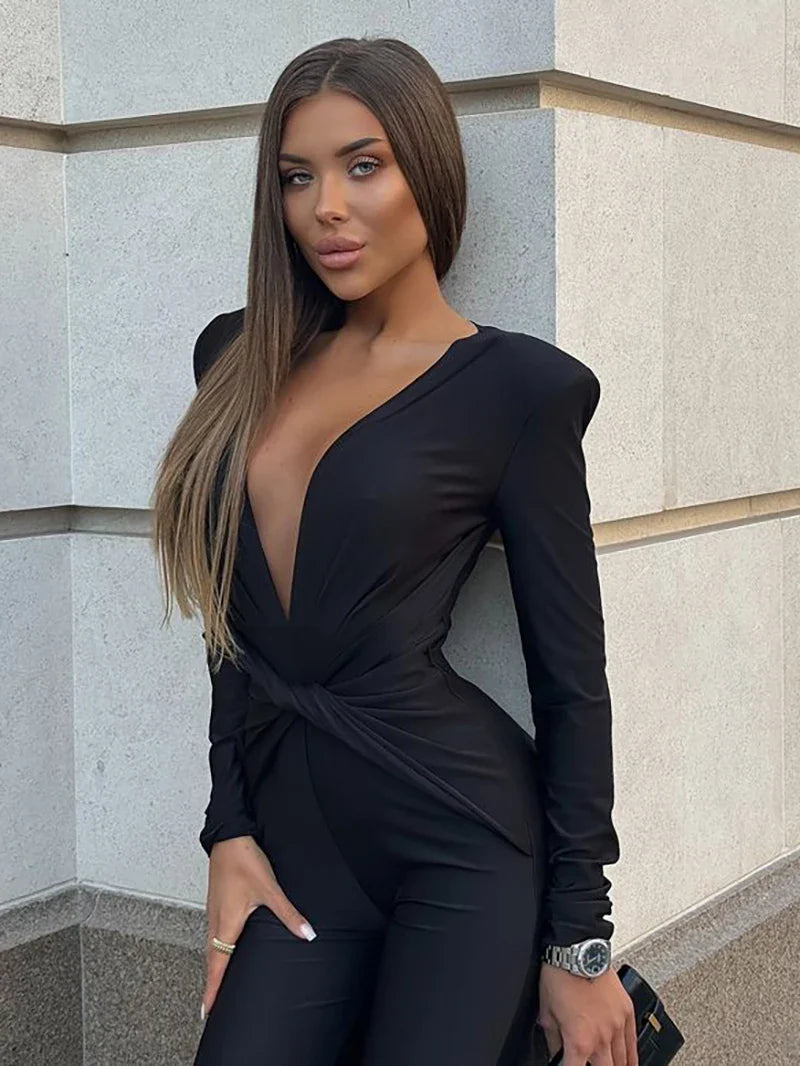 One-piece jumpsuit with V neckline - Lima