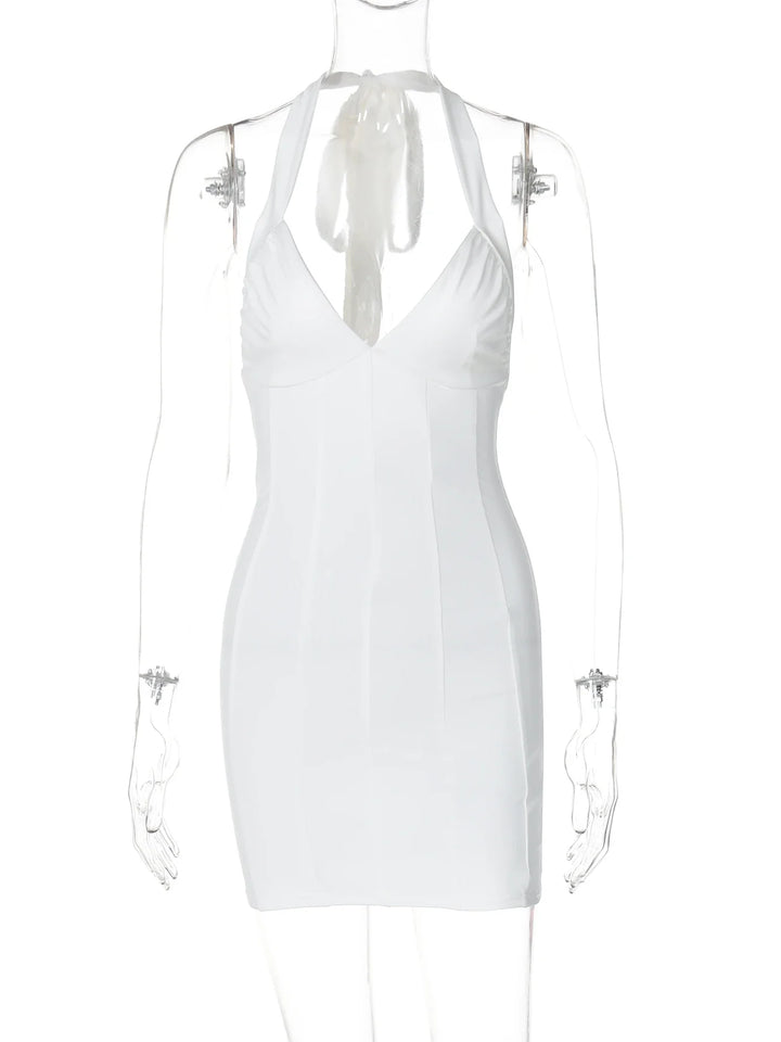 Fitted Mini Dress with Open Back - Lana