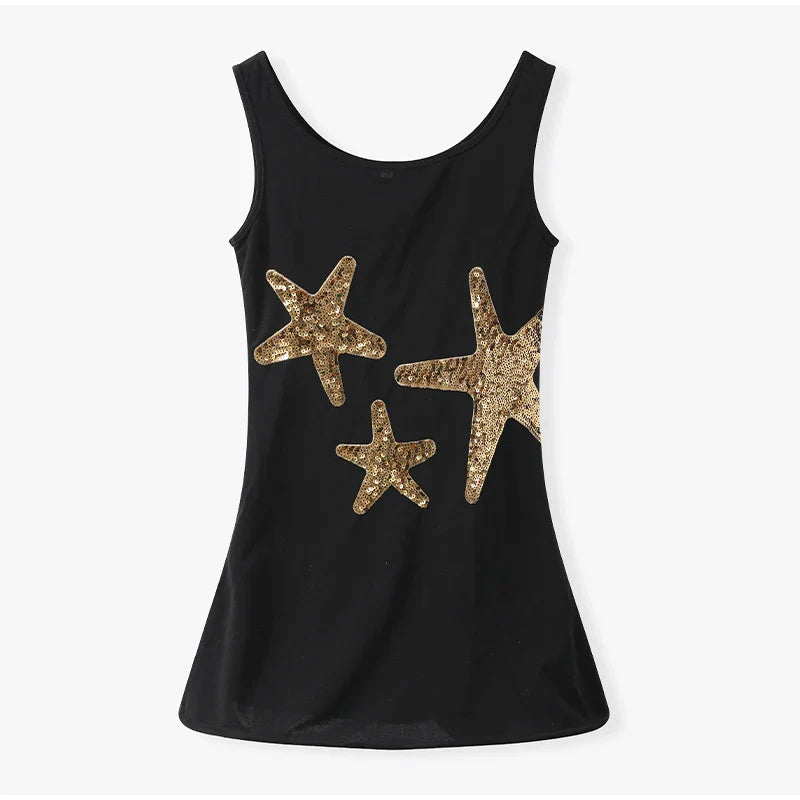Mini Dress with Sequin Starfish Detail - Daisy