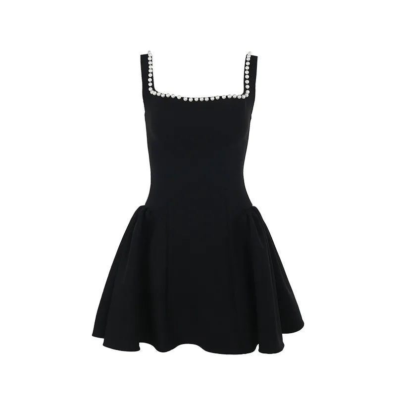 A-Line Mini Dress with Pearl Detail - Paris