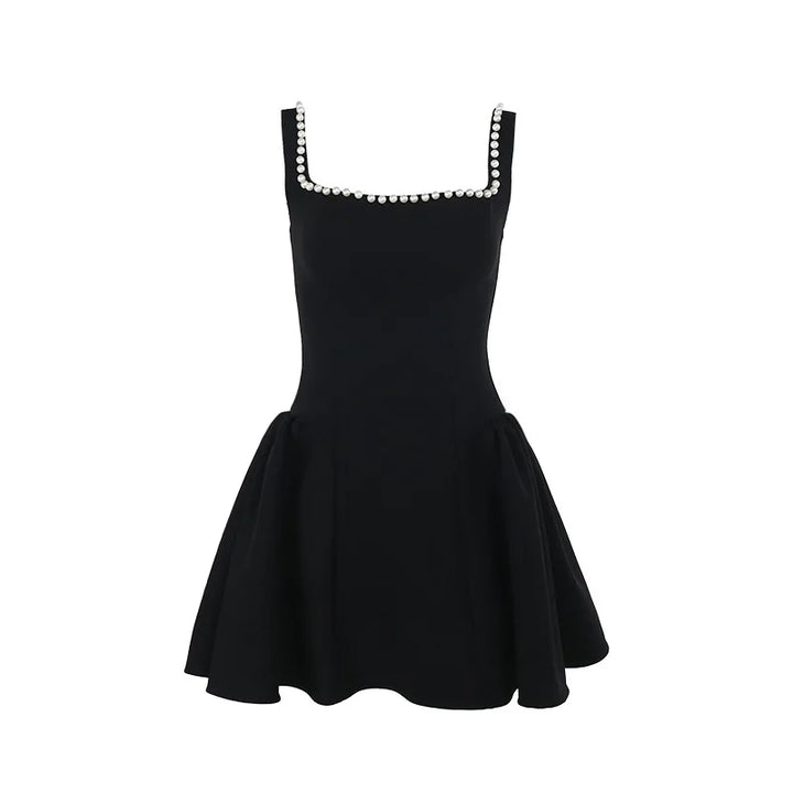A-Line Mini Dress with Pearl Detail - Paris