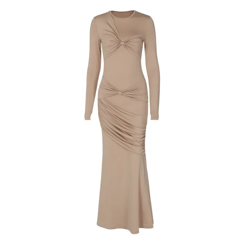 Maxi Dress with Pleats Design - Passy