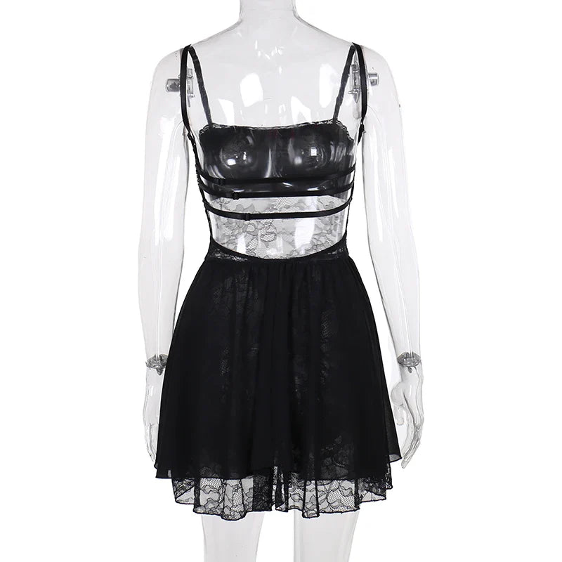 Mini lace ruffle dress - Sanya