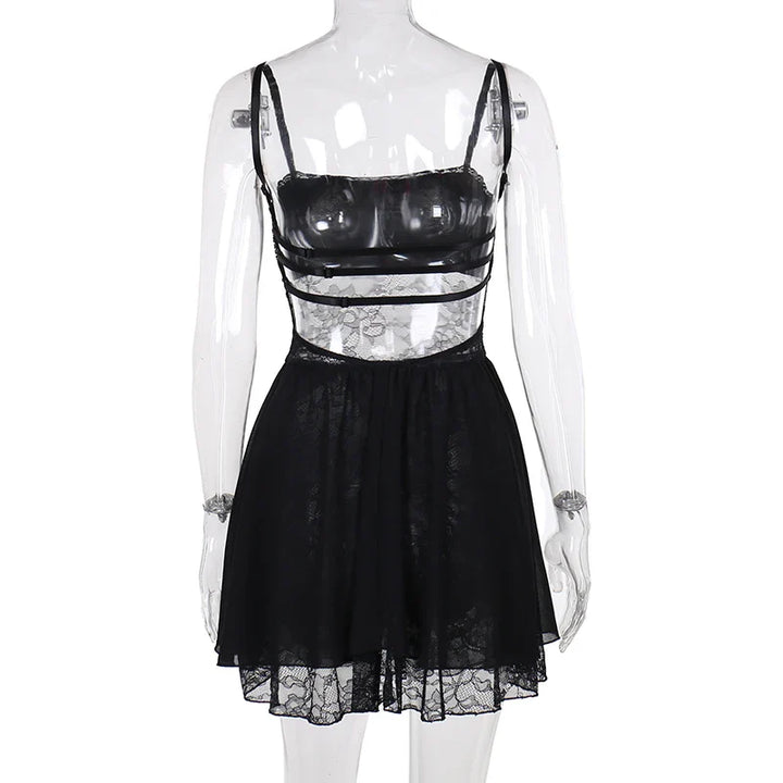 Mini lace ruffle dress - Sanya
