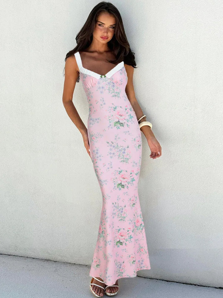Floral Maxi Dress with Bow Detail - Cleo