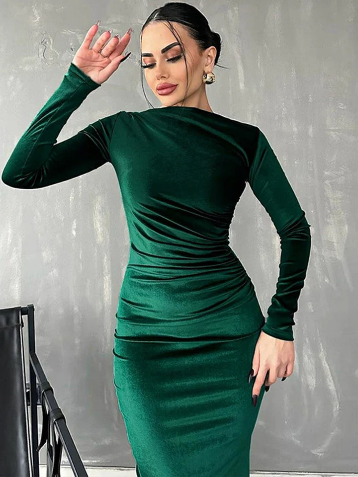 Velvet midi dress - Lorenza