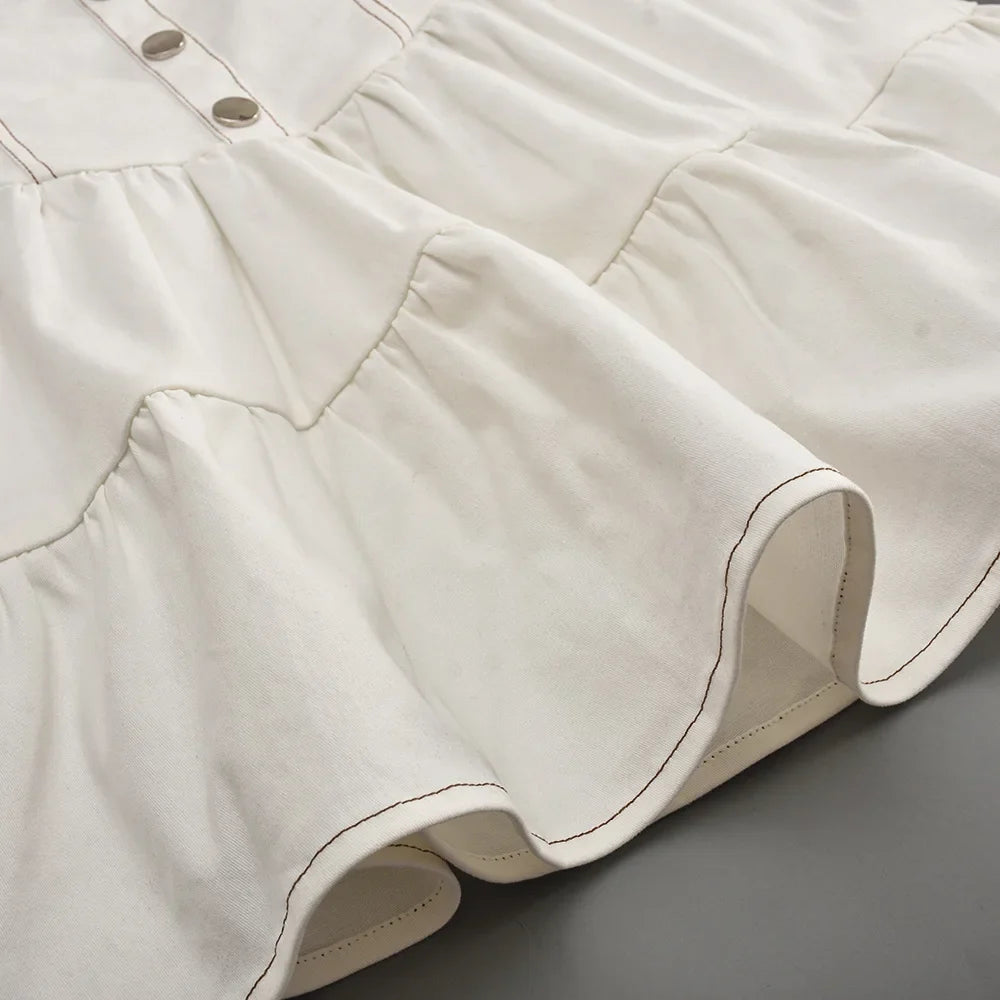 Strapless ruffled denim mini dress - Shirael