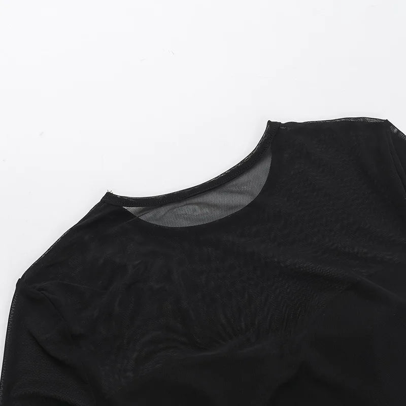 Mini mesh dress with ruching design - Baki