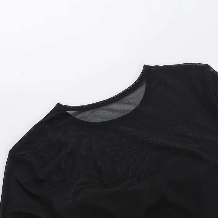 Mini mesh dress with ruching design - Baki