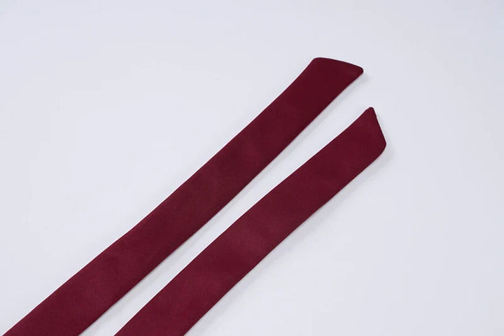 Mini A-line dress with V-neck and neck tie - Yolanda