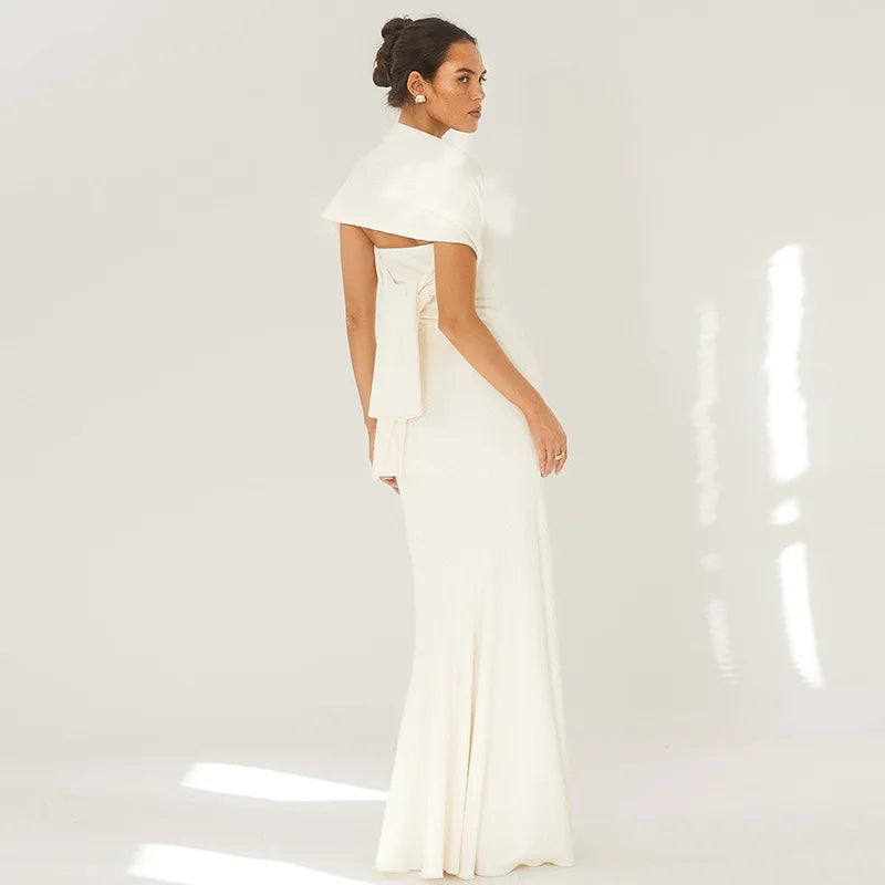 Strapless Maxi Dress with Scarf - Elinora
