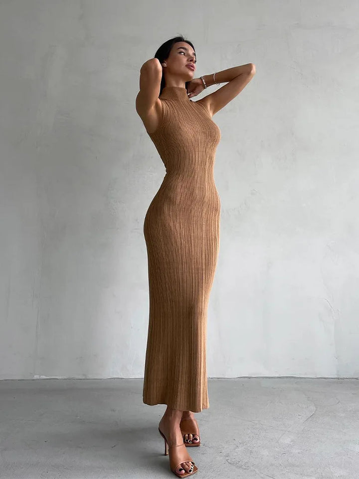 Maxi Dress with Low Turtleneck - Andriana