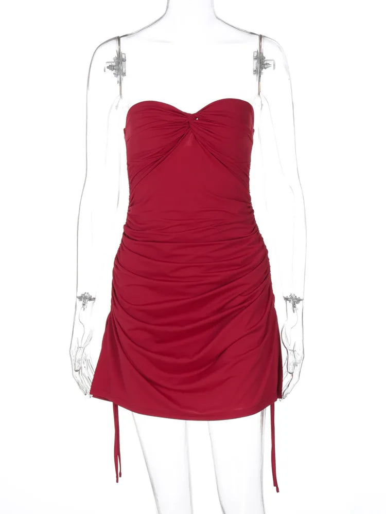 Strapless mini dress with ruching - Gabi