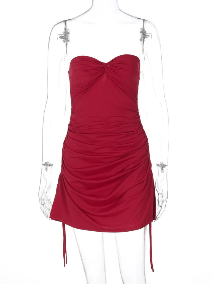 Strapless mini dress with ruching - Gabi