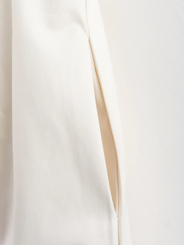 Tailored A-Line Maxi Dress with Front Zipper Closure - Adriana