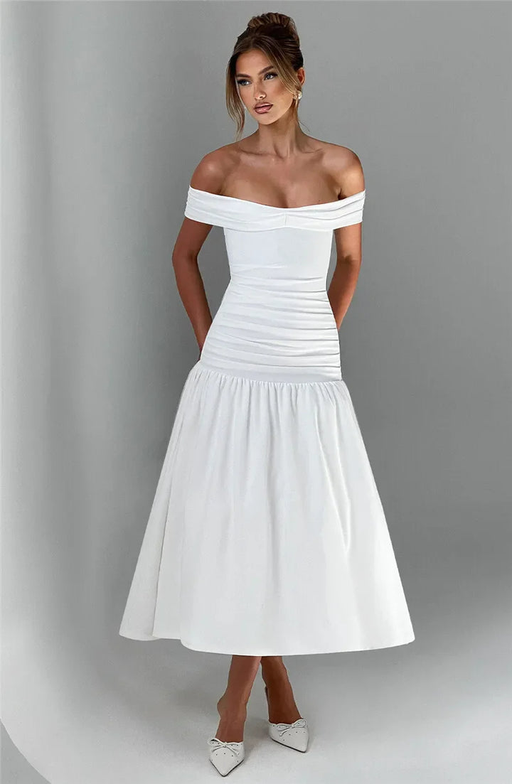 Maxi off-shoulder dress - Tehila