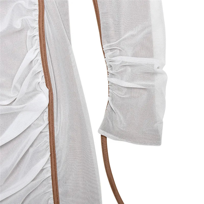 Midi ruched dress with asymmetrical neckline - LOV