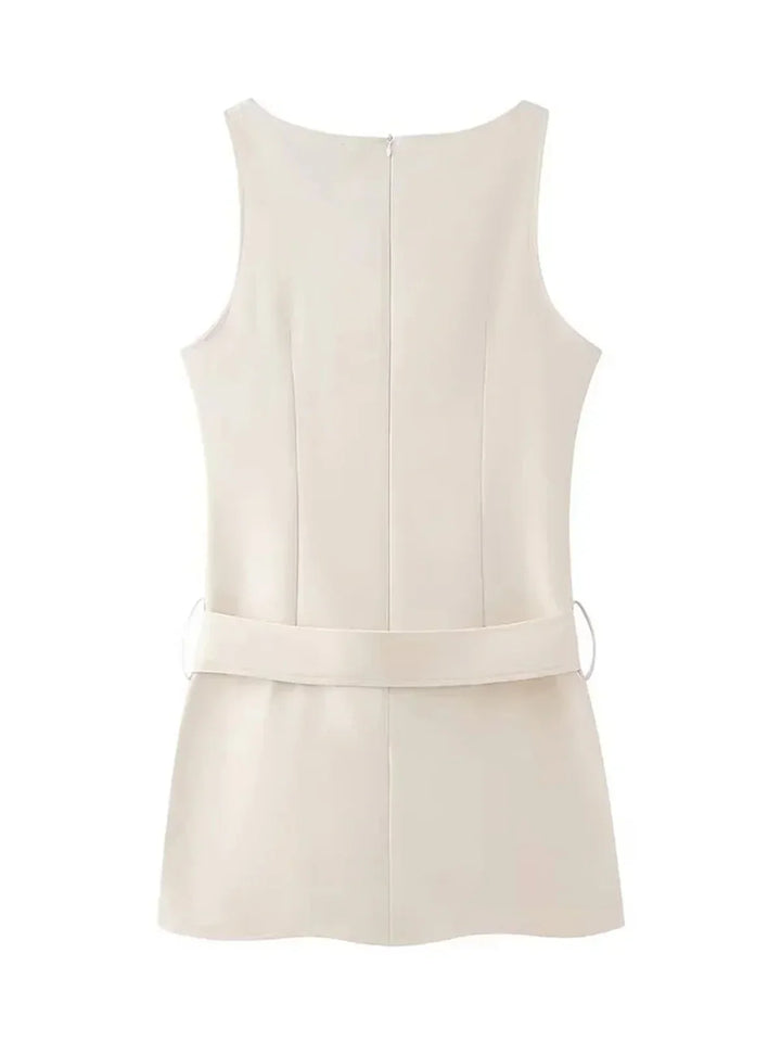 Fitted Mini Dress with Matching Belt - Serena