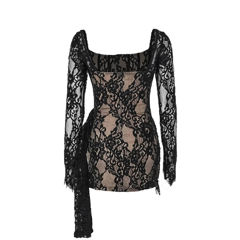 Lace mini dress with corset design - Ella Lee