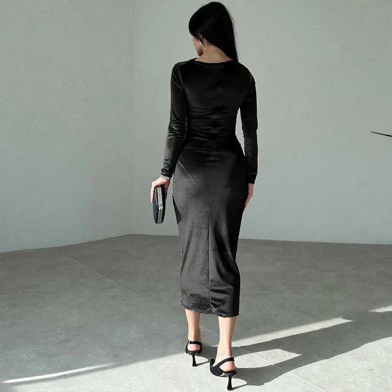 Velvet midi dress - Lorenza