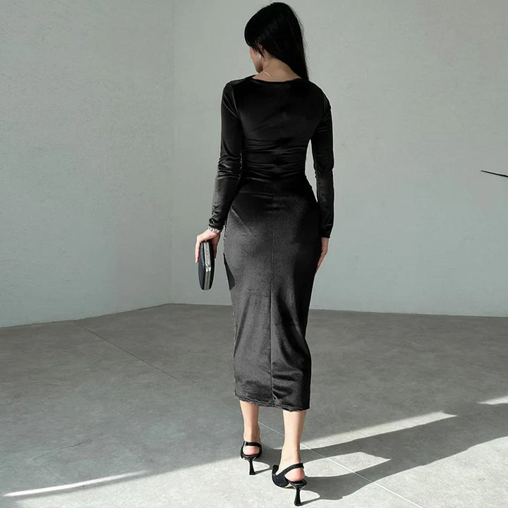 Velvet midi dress - Lorenza
