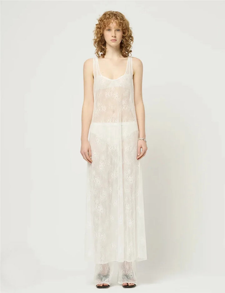 Transparent Lace Maxi Beach Dress - Sasha