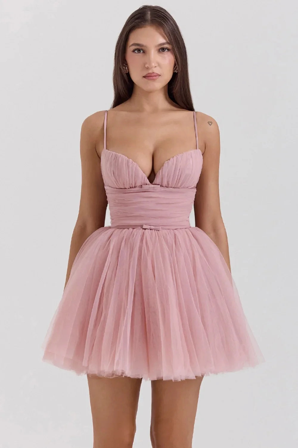 Ballerina mini dress with tulle design in A-line cut - Alicia