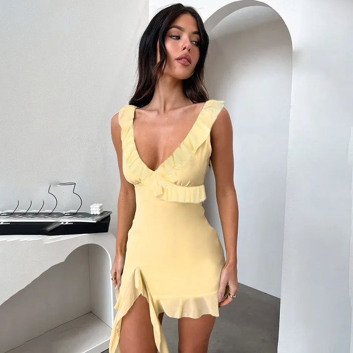 NID mini dress with ruffle detail - Leon