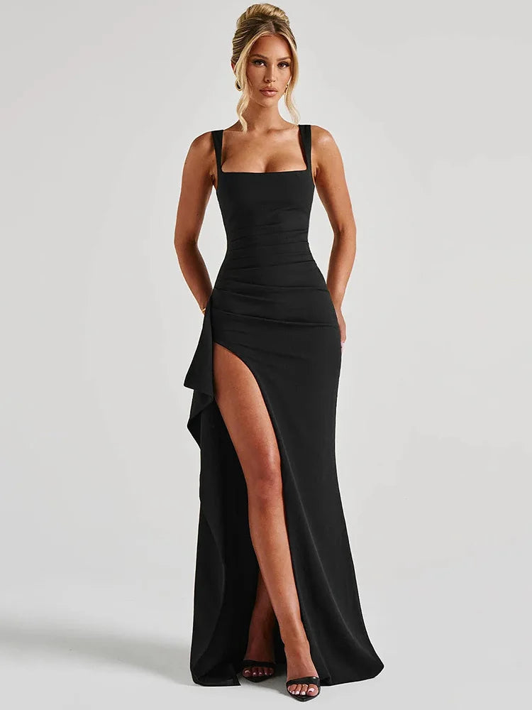 Elegant Maxi Dress with Slit Design - April