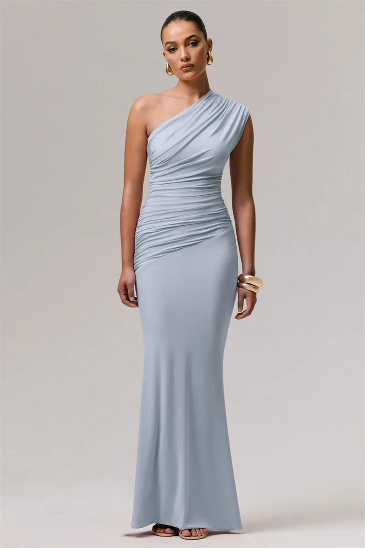 Elegant one-shoulder maxi dress - Jeska