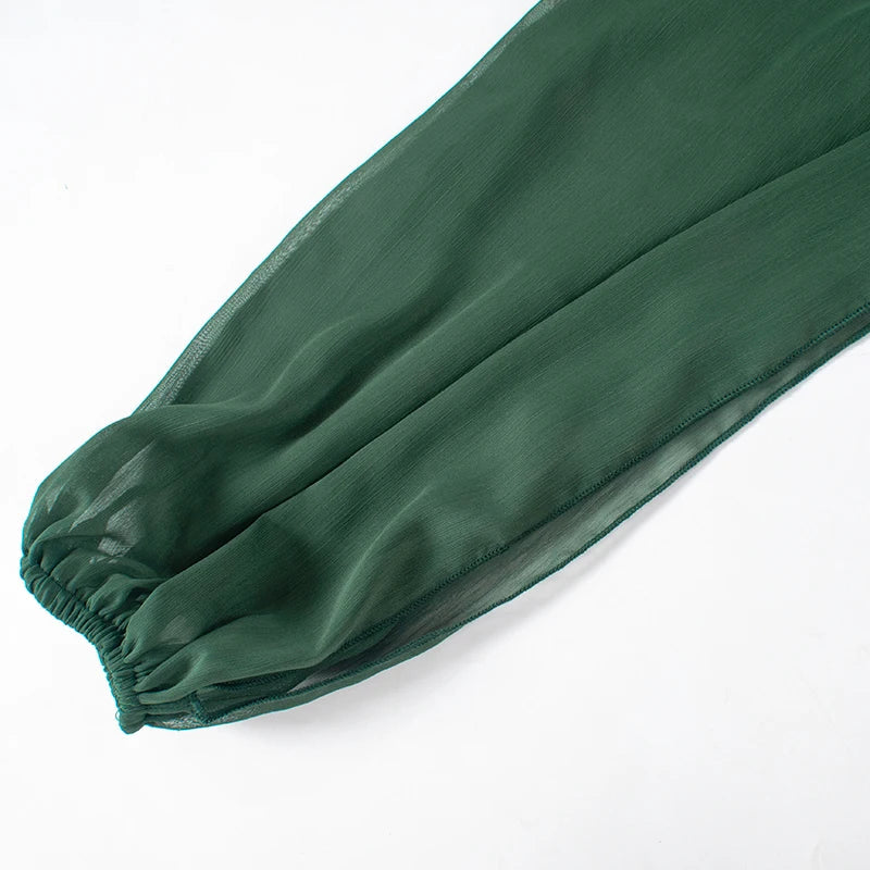 Mini Dress with Ruffle and Open Sleeves - Hallel
