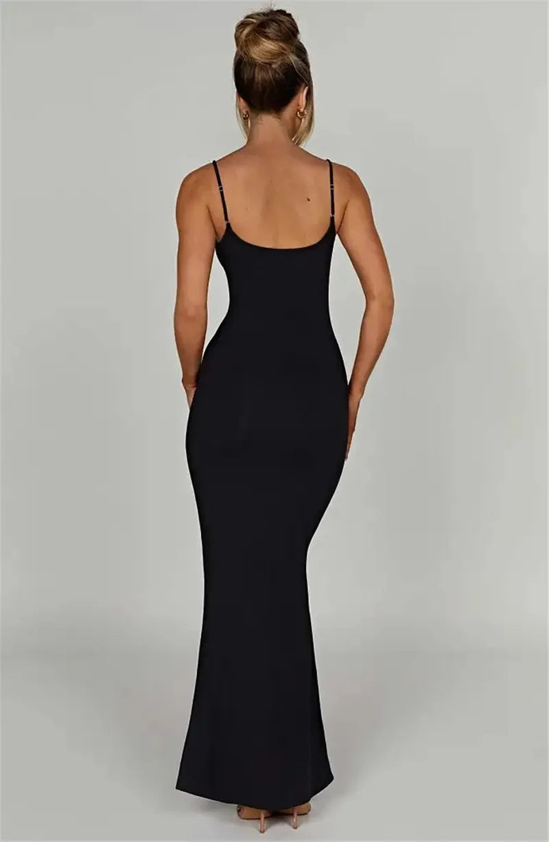 Fitted maxi dress with shaping fabric - Jordi