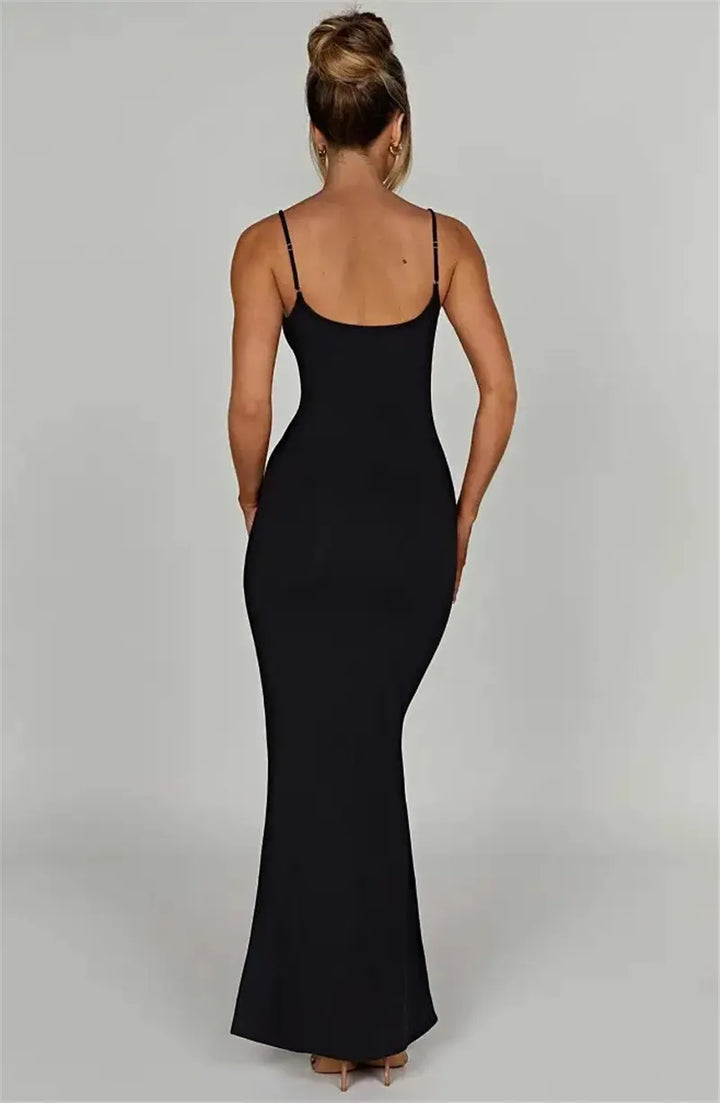 Fitted maxi dress with shaping fabric - Jordi