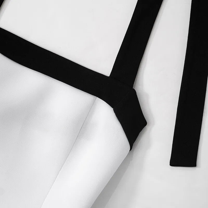 Elegant mini dress with neck tie and open back - Anna El